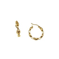 Marine chain hoops Yellow Gold - Small