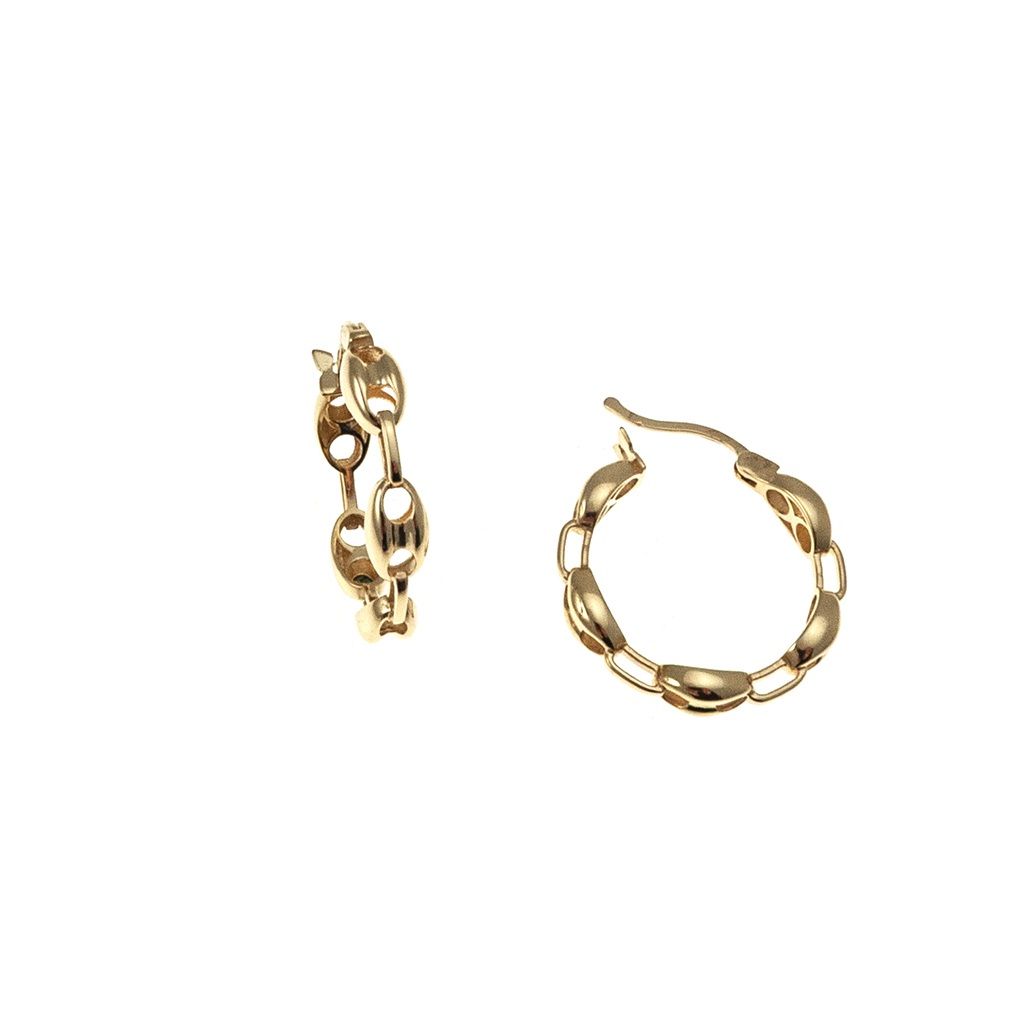 Marine chain hoops Yellow Gold - Small