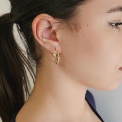 Photo of woorn Marine chain hoops Yellow Gold - Small