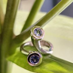 Anello Steli toni di Blu Acquamarina e Zaffiro Blu