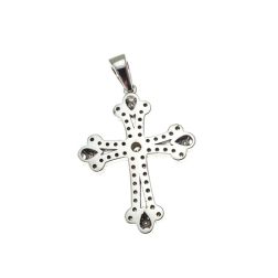 Gothic Cross pendant with two rows of Diamonds