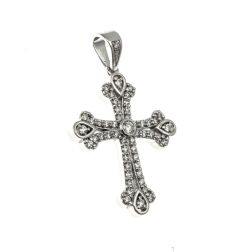 Gothic Cross pendant with two rows of Diamonds