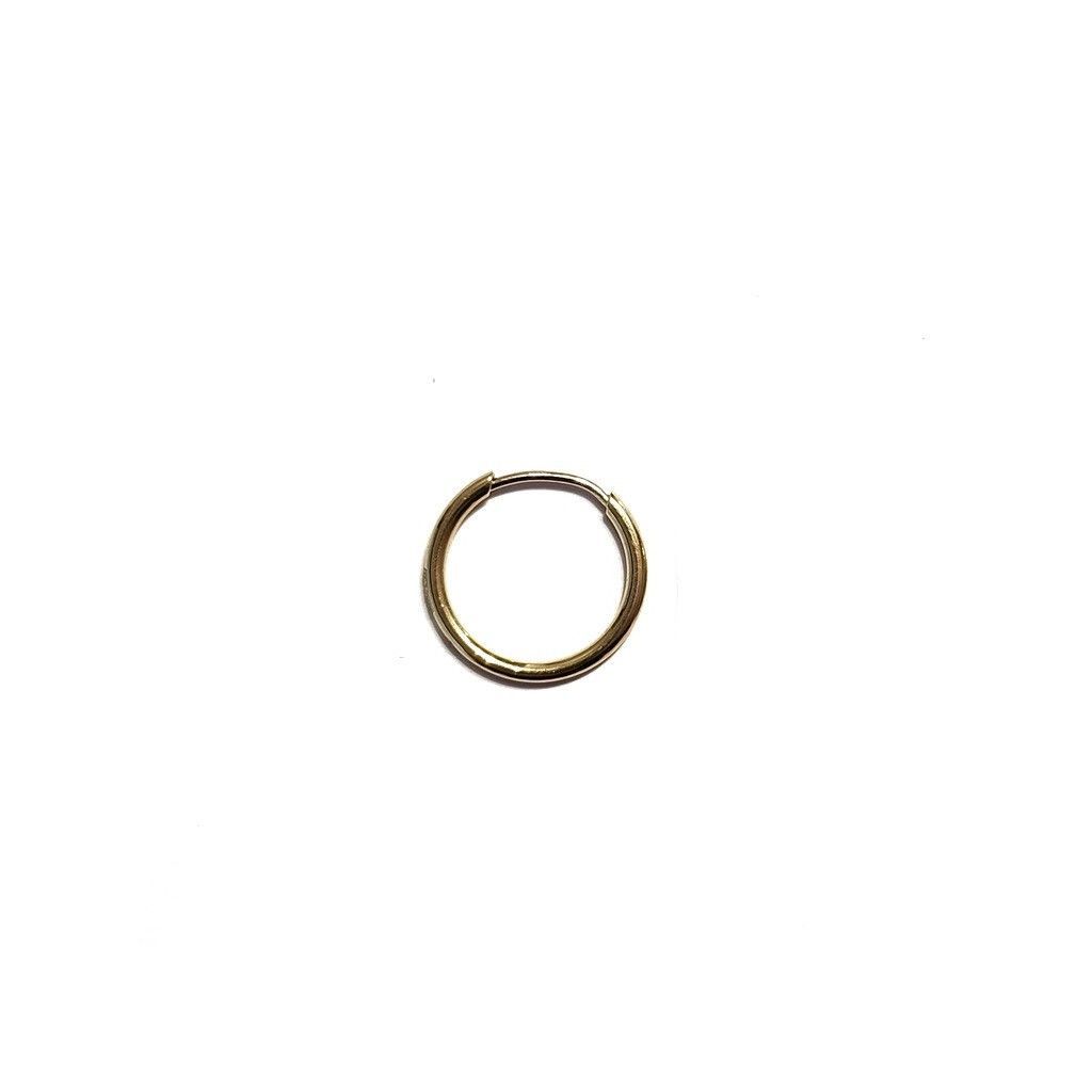 SINGLE Hoop circle 1cm x 1mm in yellow gold - Light weight