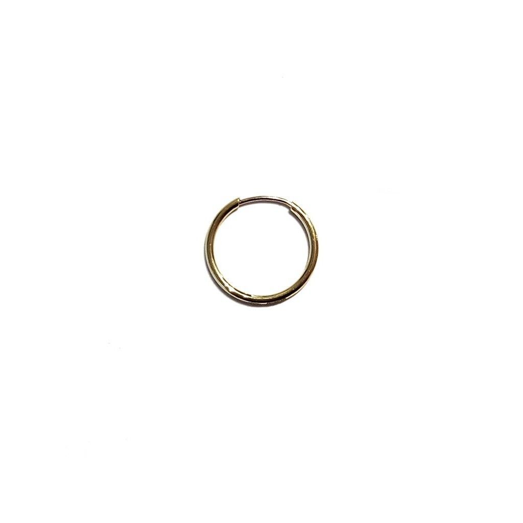 SINGLE Hoop circle 1.20cm x 1mm in yellow gold - Light weight