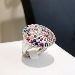 Anello Fireworks Oro Bianco