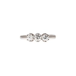 Cross-Vault Trilogy Ring in White Gold with GIA Diamonds