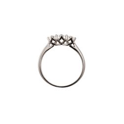 Cross-Vault Trilogy Ring in White Gold with GIA Diamonds