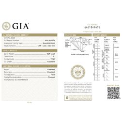 Anello Trilogy Crociera in Oro Bianco con Diamanti GIA 0,29ct, 0,27ct, 0,26ct - misura 12