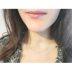 Photo of worn Necklace Veneta 42cm 0.5mm 18kt yellow gold