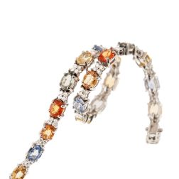 Bracciale Tennis con Zaffiri multicolor e Diamanti