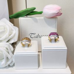 Banded Design Ring with 14 Yellow Sapphires and 58 Diamonds