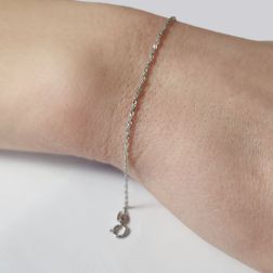 Bracciale Singapore oro bianco foto indossata