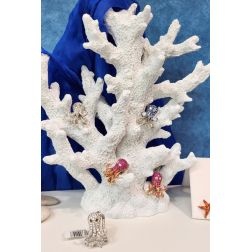 Spilla Polpo Zaffiri Blu e Diamanti