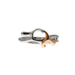 Passion hug ring in 18kt white and rose gold