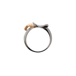 Passion hug ring in 18kt white and rose gold