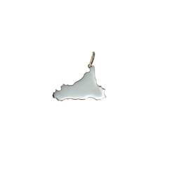 Small Plain Sicily Charm in 18kt white gold thickness 0.4mm
