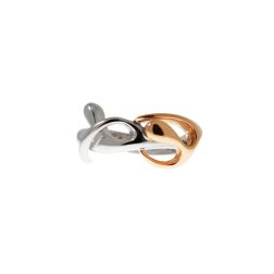 Long Hug Ring in 18kt white and rose gold
