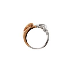 Long Hug Ring in 18kt white and rose gold