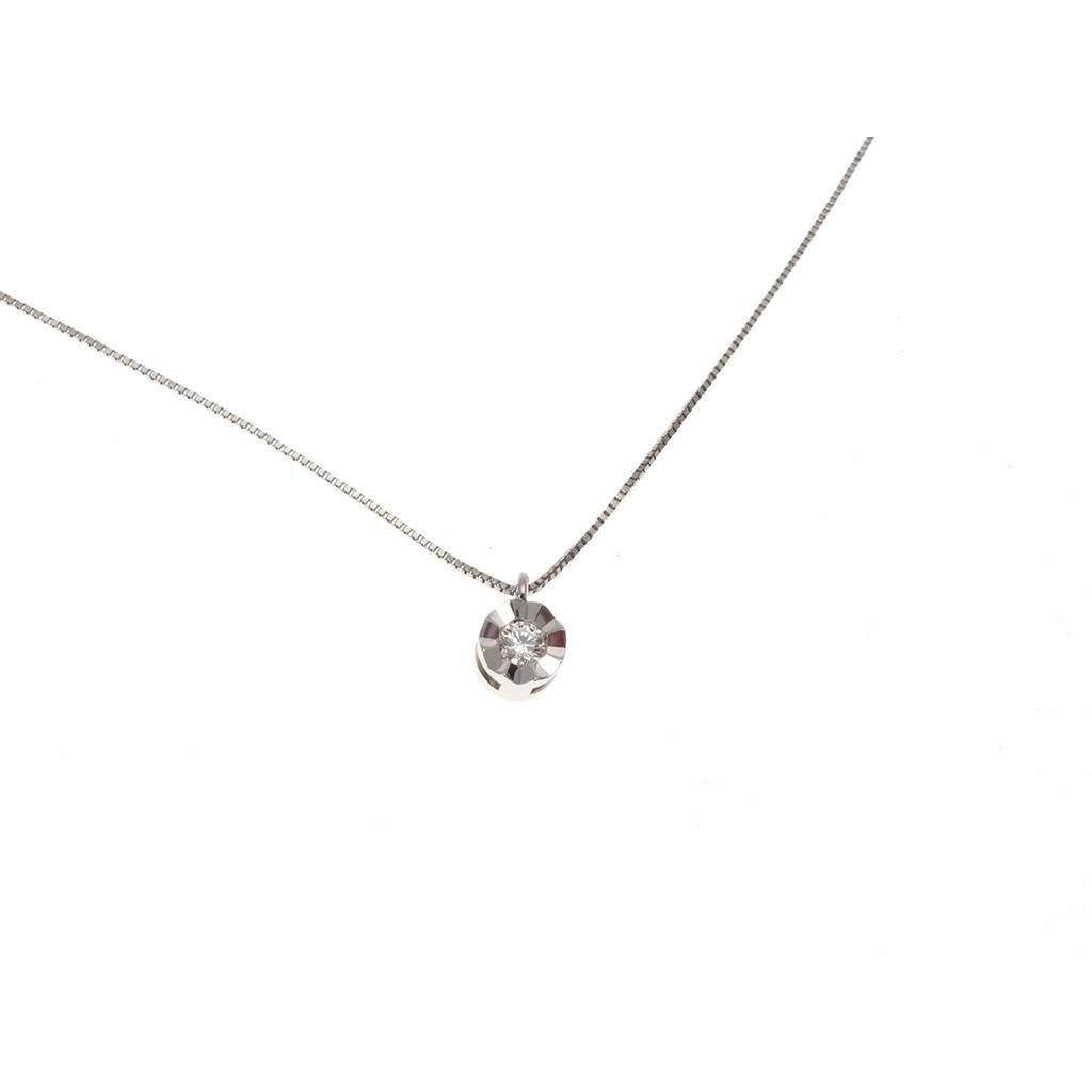 Collana Punto Luce Sfaccettato da 0,05 ct
