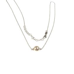 Collana a Goccia con Perla Akoya 8-9mm su Oro Bianco