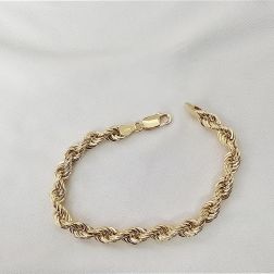 6mm Rope Bracelet Yellow Gold