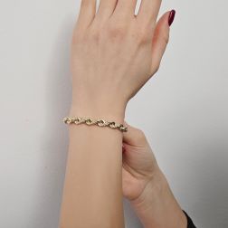 Bracciale Corda 6mm Oro Giallo foto indossata