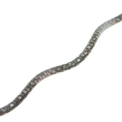 Wavy Semirigid flexible faceted necklace in white gold