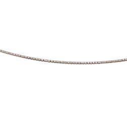 1.50mm Tubular Semirigid flexible faceted necklace in white gold