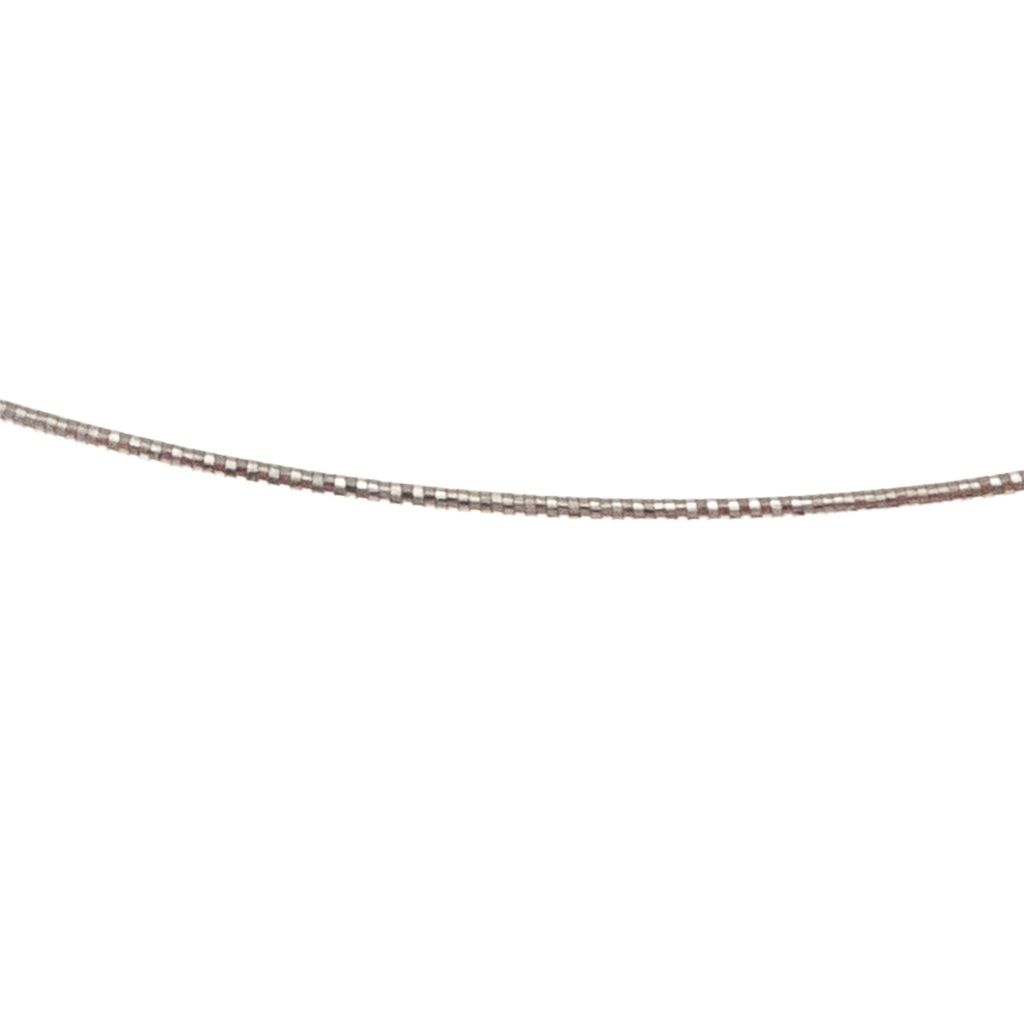 1.50mm Tubular Semirigid flexible faceted necklace in white gold