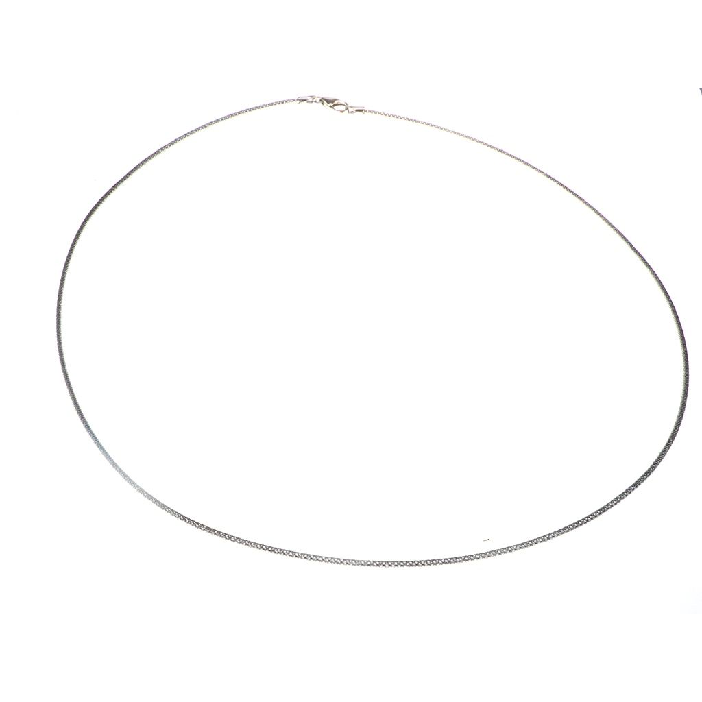 1.30mm Tubular Semirigid flexible faceted necklace in white gold