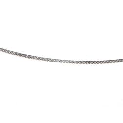 1.30mm Tubular Semirigid flexible faceted necklace in white gold