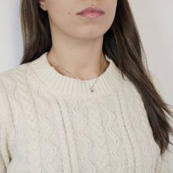 photo of worn Trilogy scalar necklace with Blue Diamond