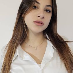 photo of worn Trilogy scalar necklace with Blue Diamond