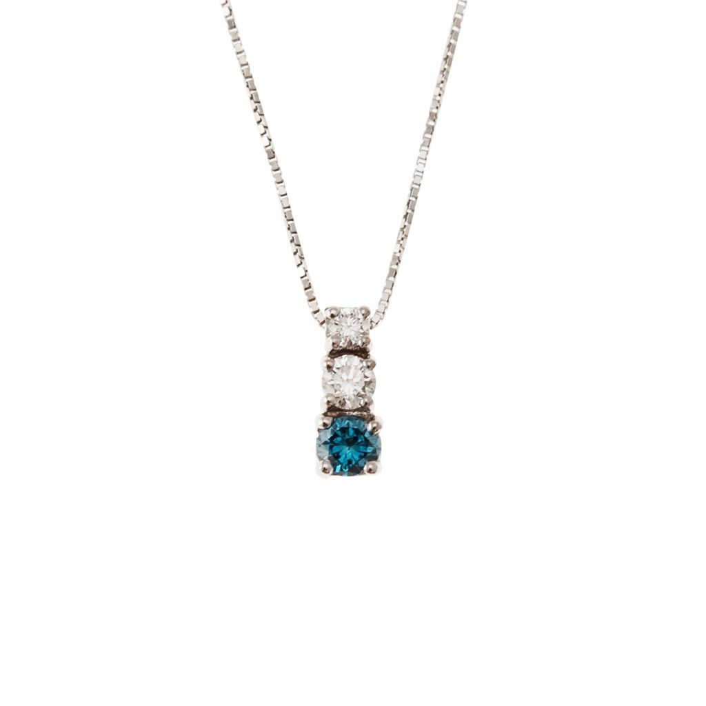 Girocollo Trilogy scalare con Diamante Blu