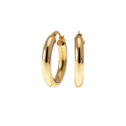 2,37cm x 3,9mm Shiny Tubular Hoops in yellow gold