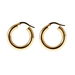 2,37cm x 3,9mm Shiny Tubular Hoops in yellow gold