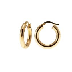 2,37cm x 3,9mm Shiny Tubular Hoops in yellow gold
