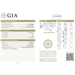 Solitaire ring Panarea GIA Diamond 0.18ct G VS1 - Italian Size 12