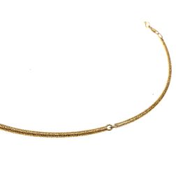Knurled surface Rigid 18kt yellow gold necklace 2.10mm