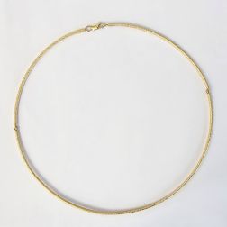 Girocollo Rigido Superficie Zigrinata con snodi spessore 2.10mm Oro Giallo