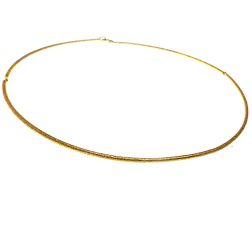 Knurled surface Rigid 18kt yellow gold necklace 2.10mm