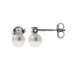Orecchini Perle Akoya 5.5mm con Diamanti 0.05ct