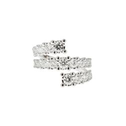 Anello Veretta Contrarié di Diamanti 1.80ct in Oro Bianco