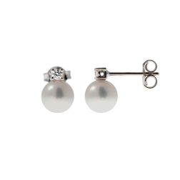 Orecchini Perle Akoya 7mm con Diamanti 0.08ct