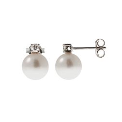 Orecchini Perle Akoya 8.5mm con Diamanti 0.11ct