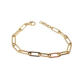 Rolo Squared Oval Chain Bracelet Yellow Gold