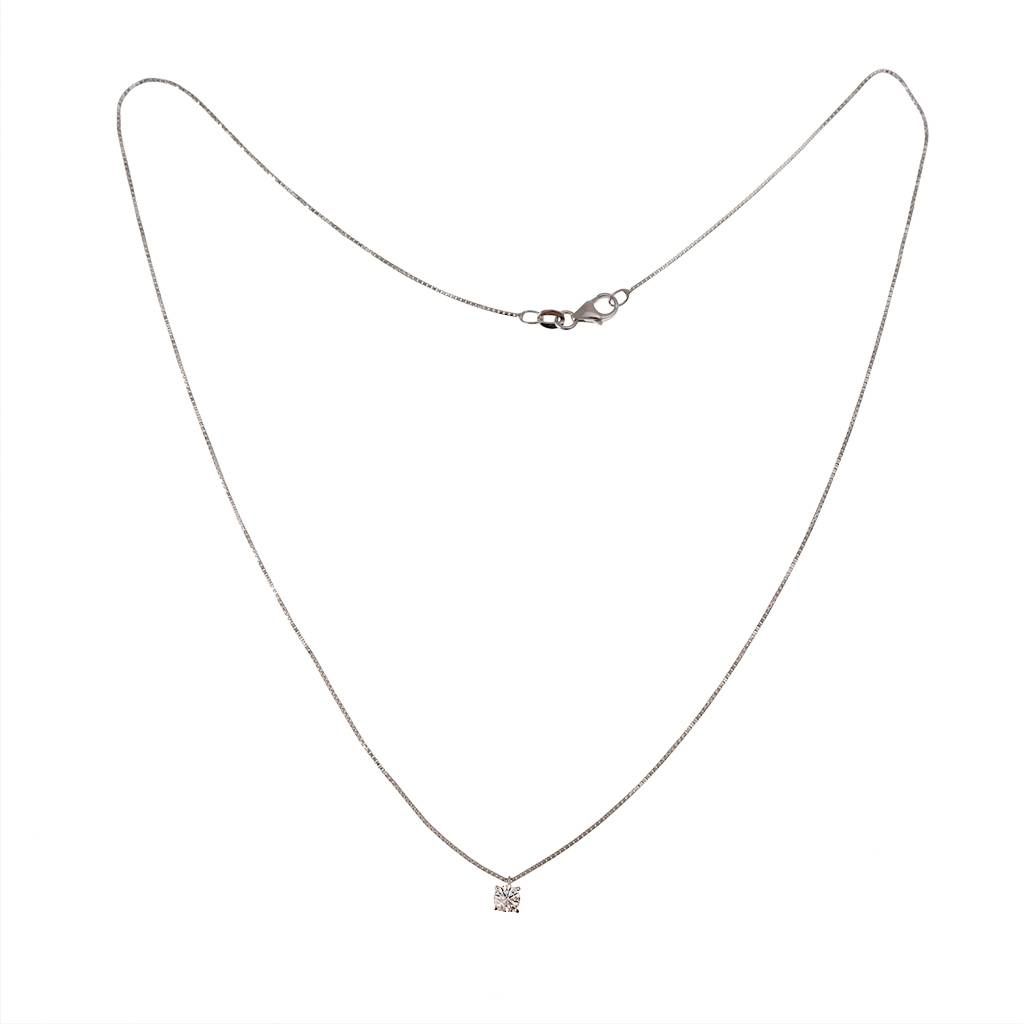 Simple Light Point Solitaire Necklace 0.22ct