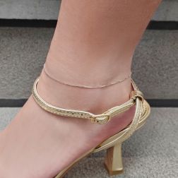Photo of worn Anklet venetian chain white gold 0.6mm