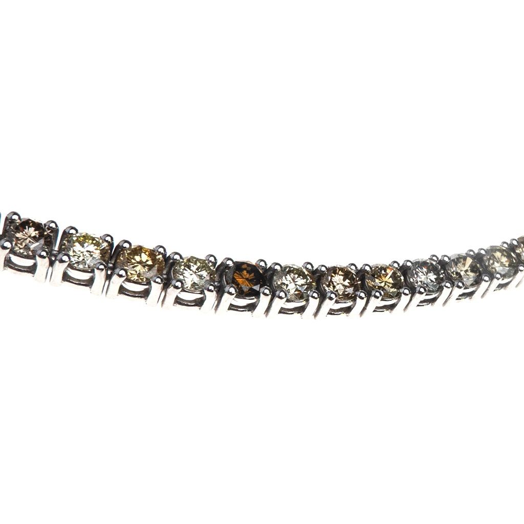 Bracciale Tennis Diamanti Gialli e Brown - 17.50cm x 4.40mm