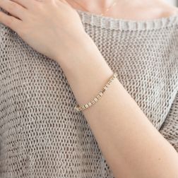 photo of worn Yellow and Brown Diamond Tennis Bracelet